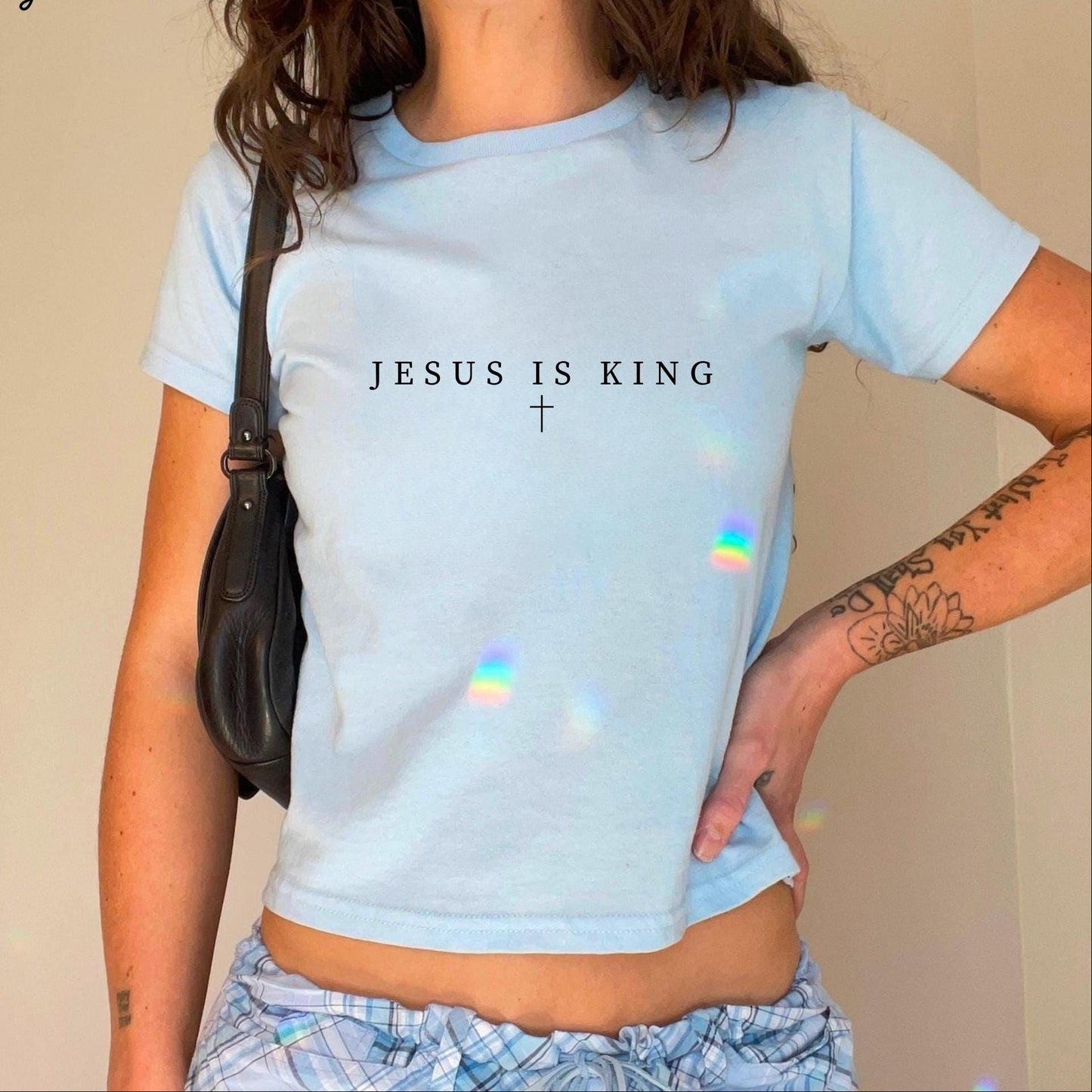 Jesus is King Baby Tee 90s Style