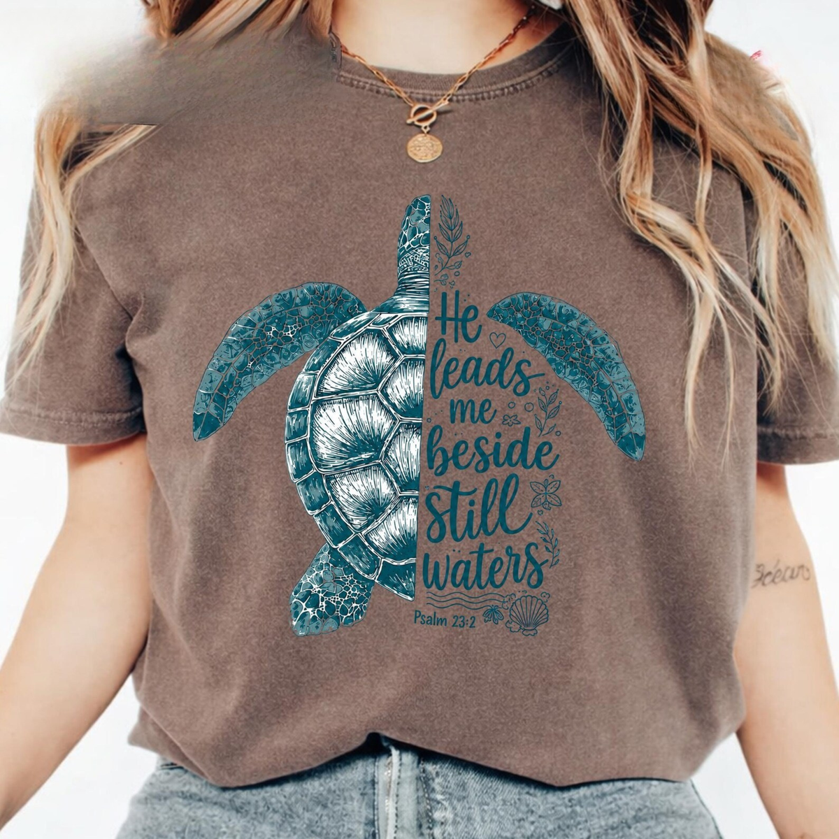 He Leads Me Beside Still Waters Tee