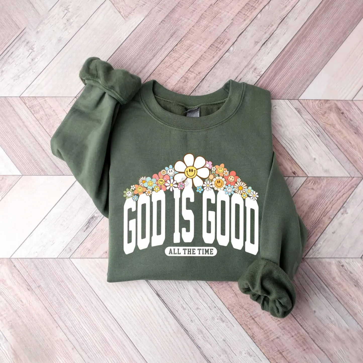 God Is Good Floral Sweater