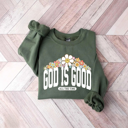 God Is Good Floral Sweater