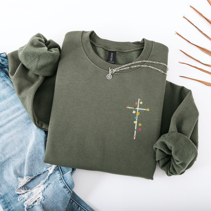 Floral Cross Sweater V2