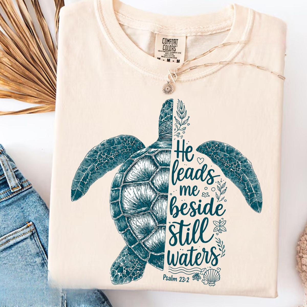 He Leads Me Beside Still Waters Tee