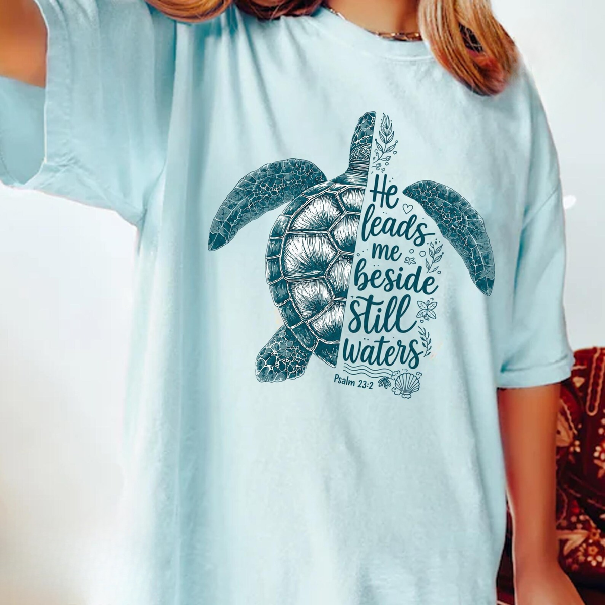 He Leads Me Beside Still Waters Tee