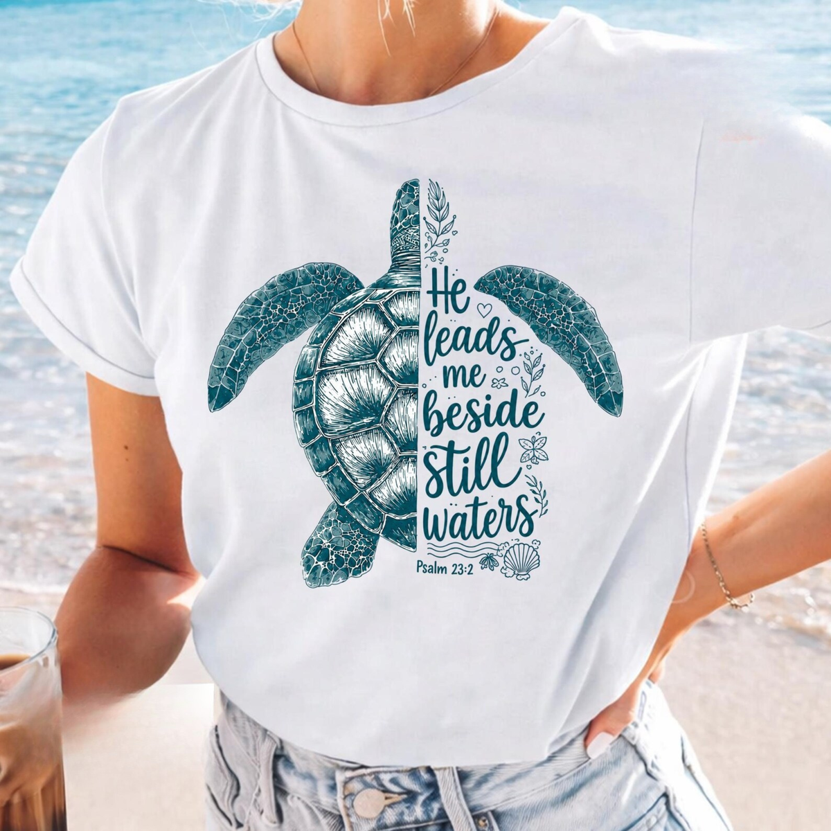 He Leads Me Beside Still Waters Tee