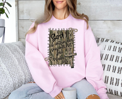 God Is Within Her Camo Sweater