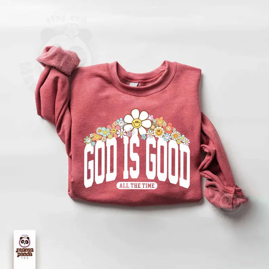 God Is Good Floral Sweater