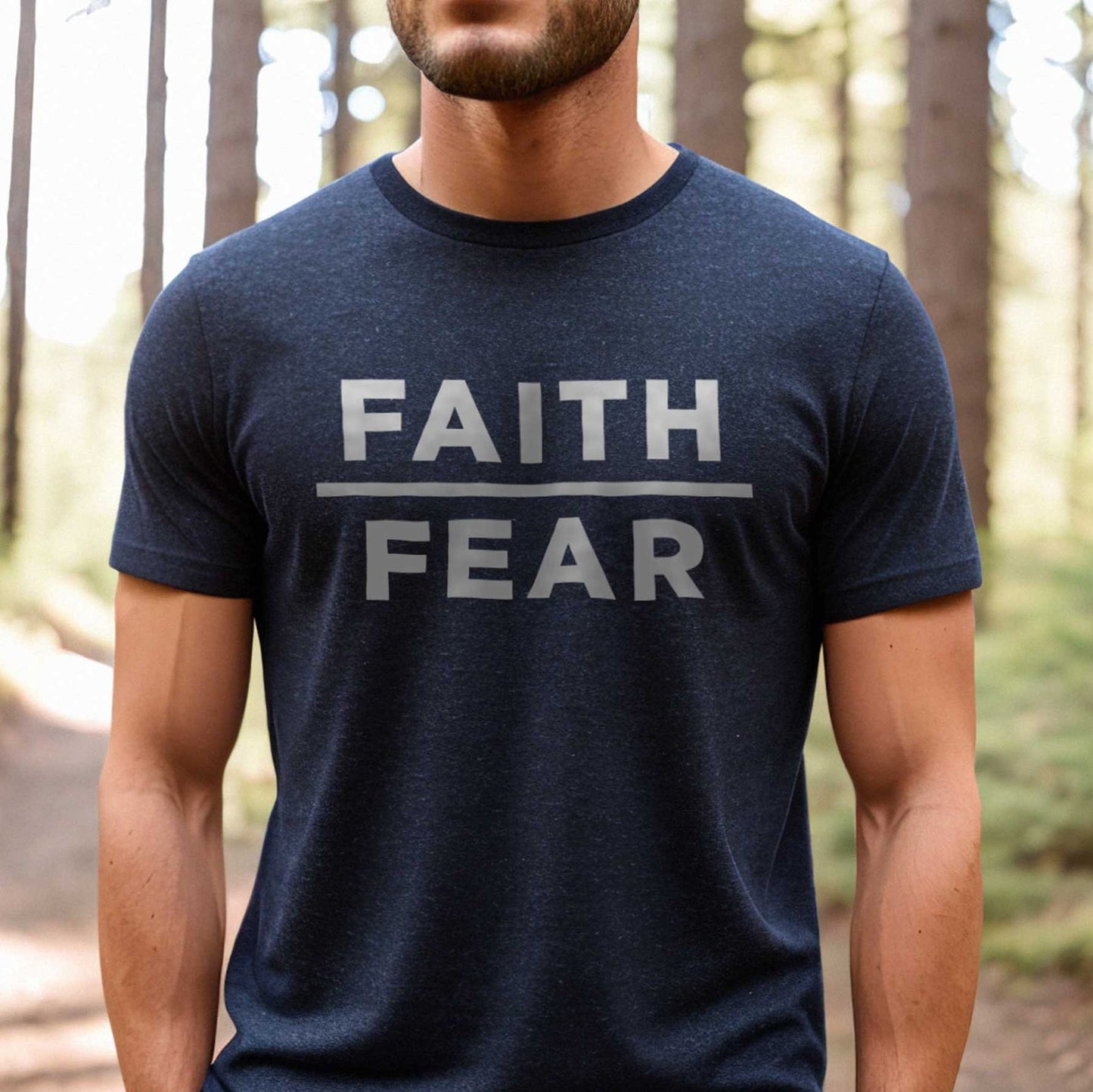 Faith Over Fear Mens Christian Shirt