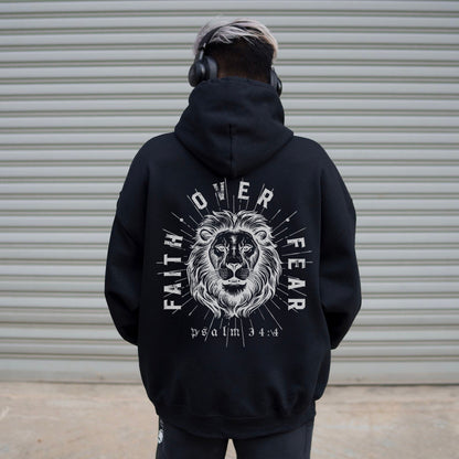 Faith Over Fear Lion Hoodie