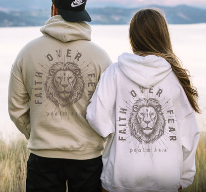 Faith Over Fear Lion Hoodie
