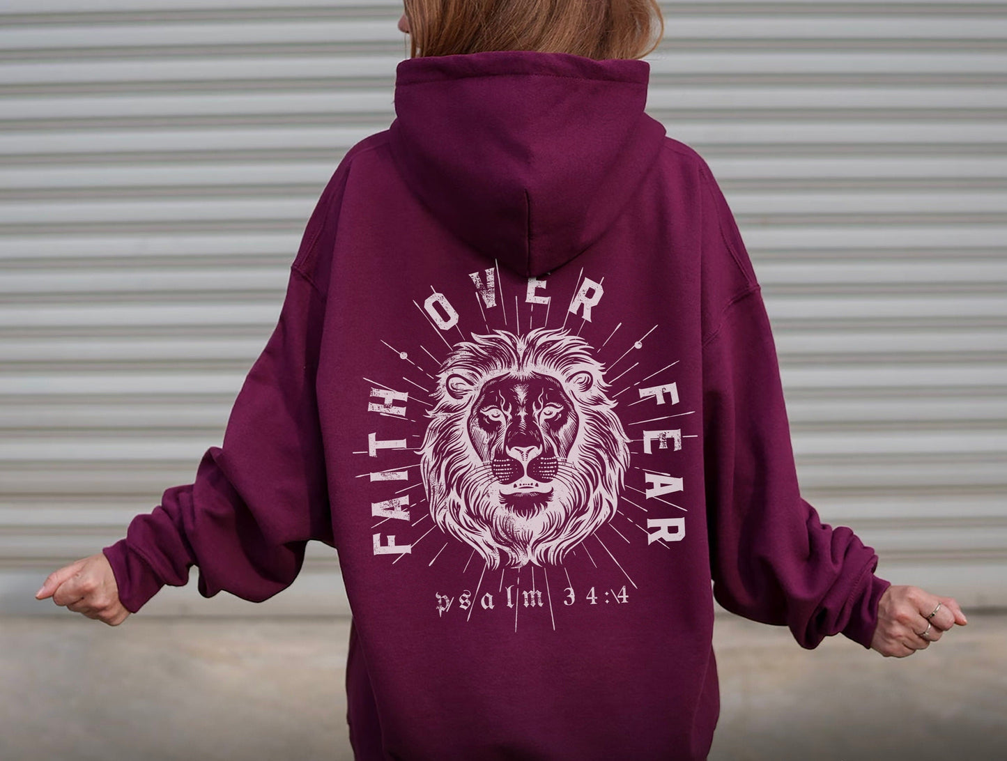 Faith Over Fear Lion Hoodie