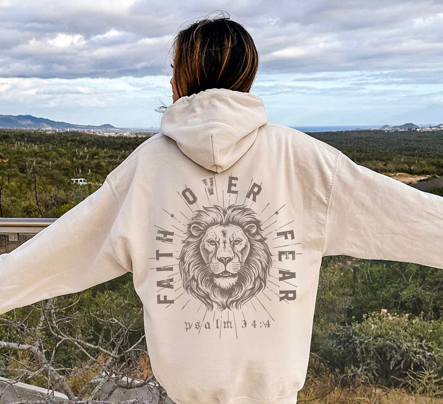 Faith Over Fear Lion Hoodie