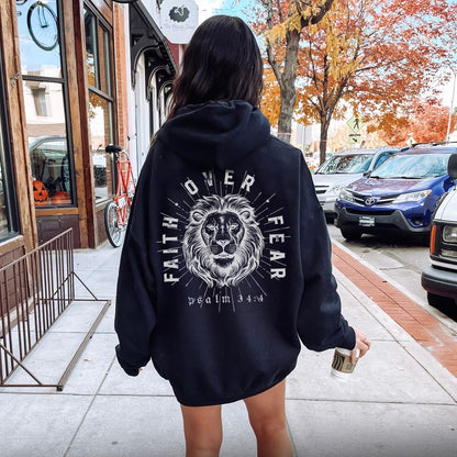 Faith Over Fear Lion Hoodie