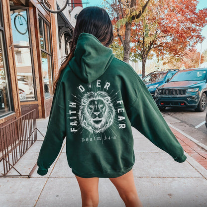 Faith Over Fear Lion Hoodie