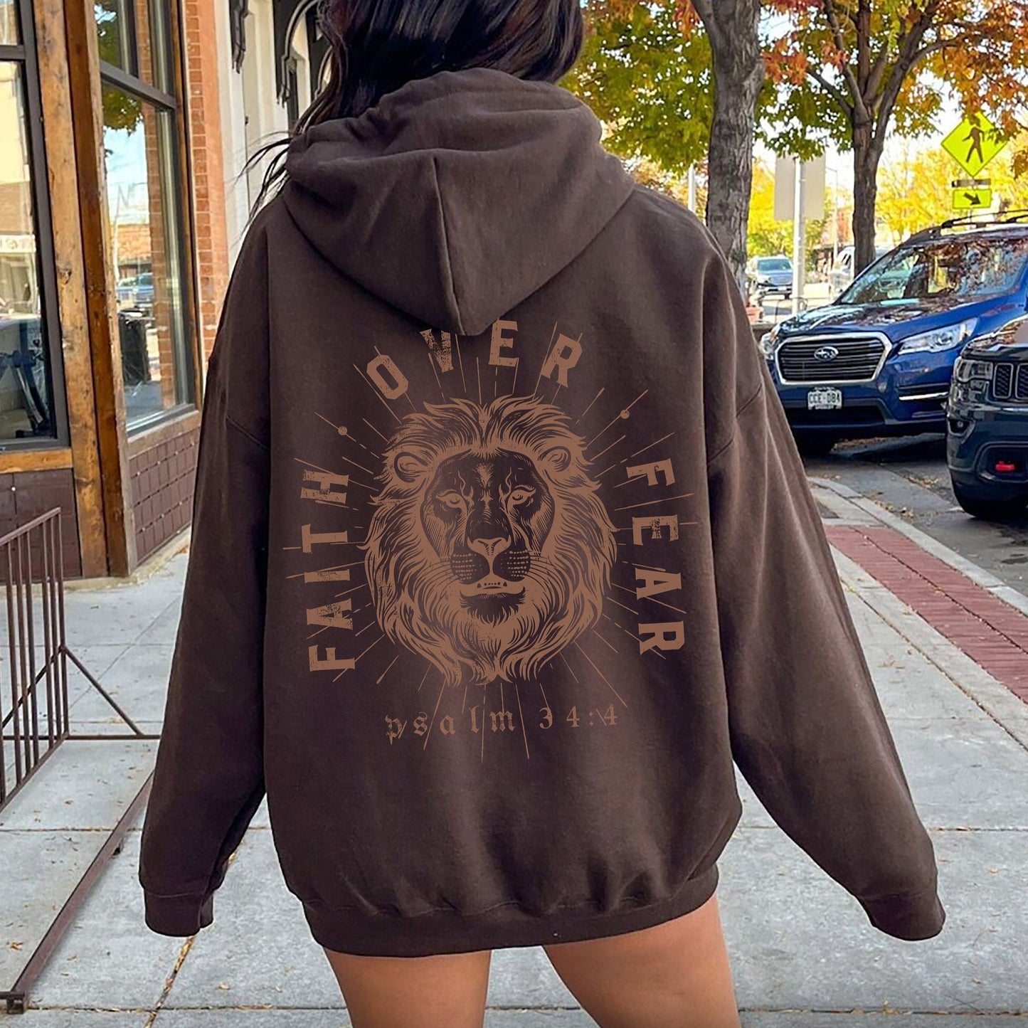 Faith Over Fear Lion Hoodie