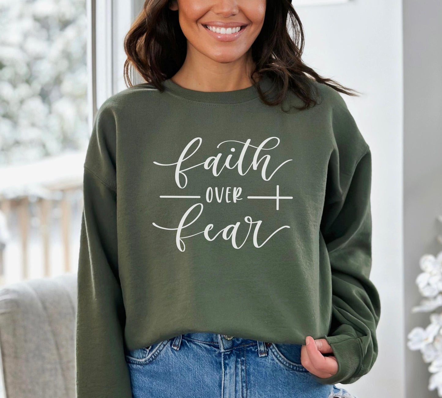 Faith Over Fear Sweater New V3