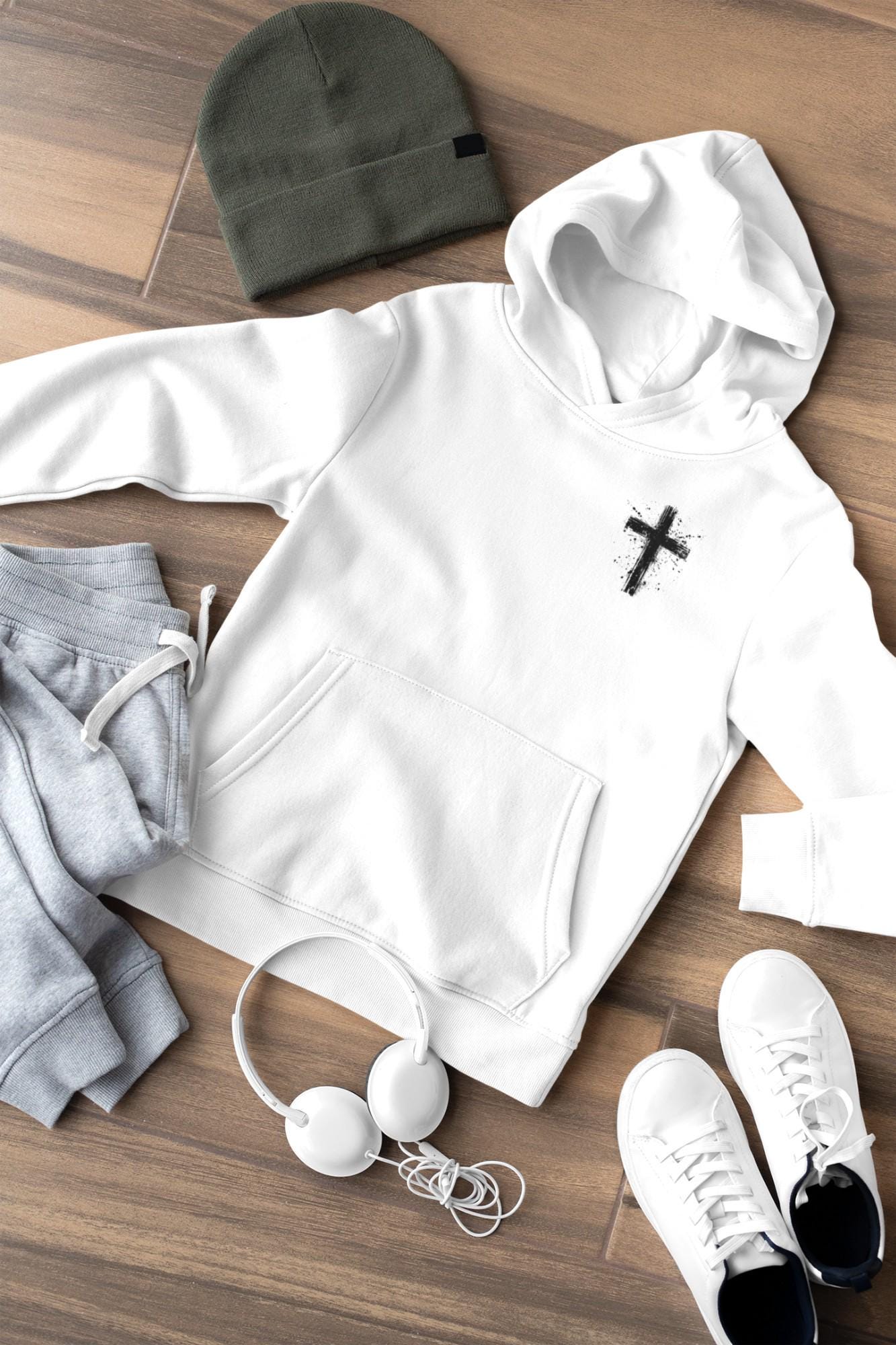 Youth Spray Painted Cross Hoodie