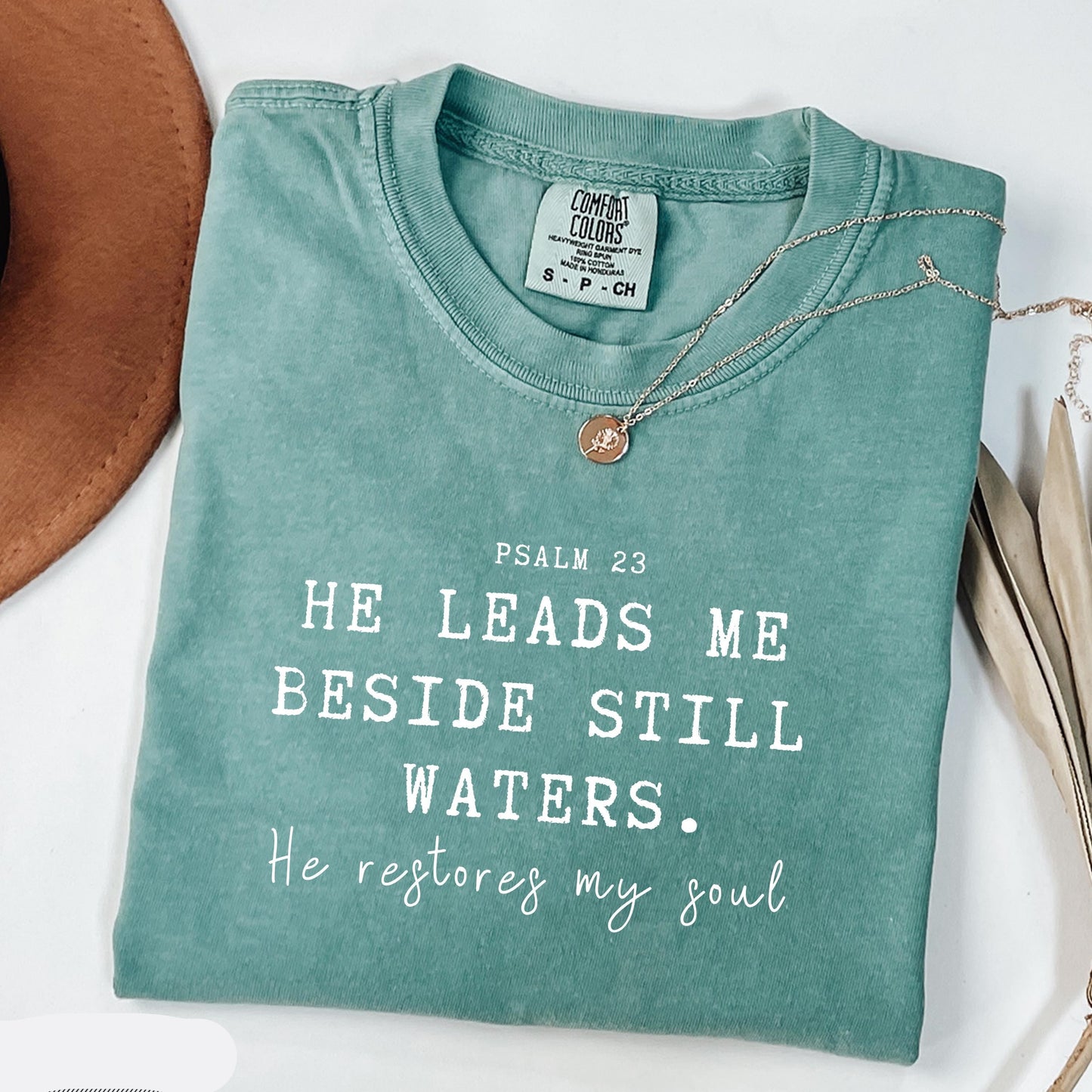 He Leads Me Tee
