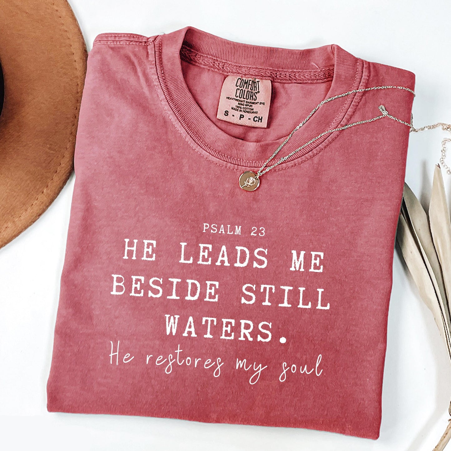 He Leads Me Tee