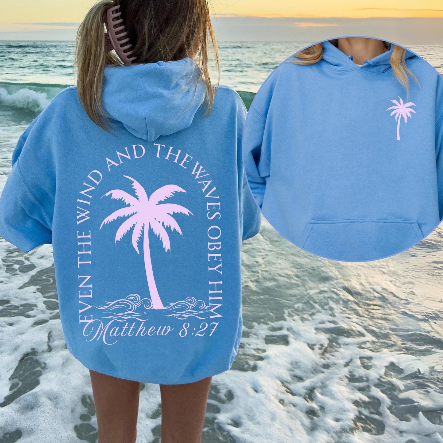 Coastal Christian Palm Tree Sweatshirt