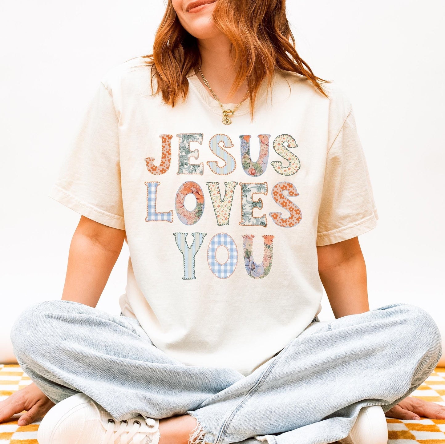 Jesus Loves You Patchwork Shirt