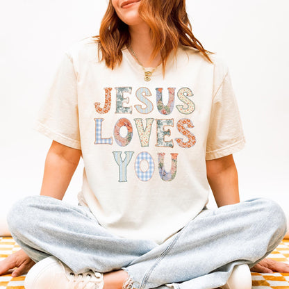 Jesus Loves You Patchwork Shirt