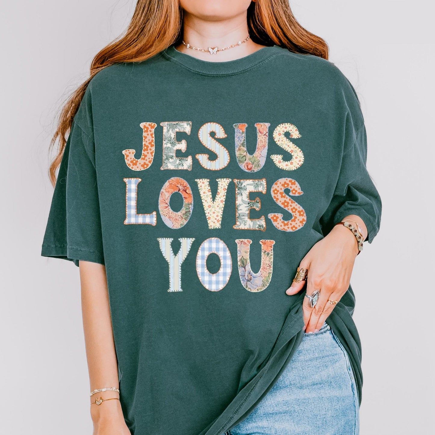 Jesus Loves You Patchwork Shirt
