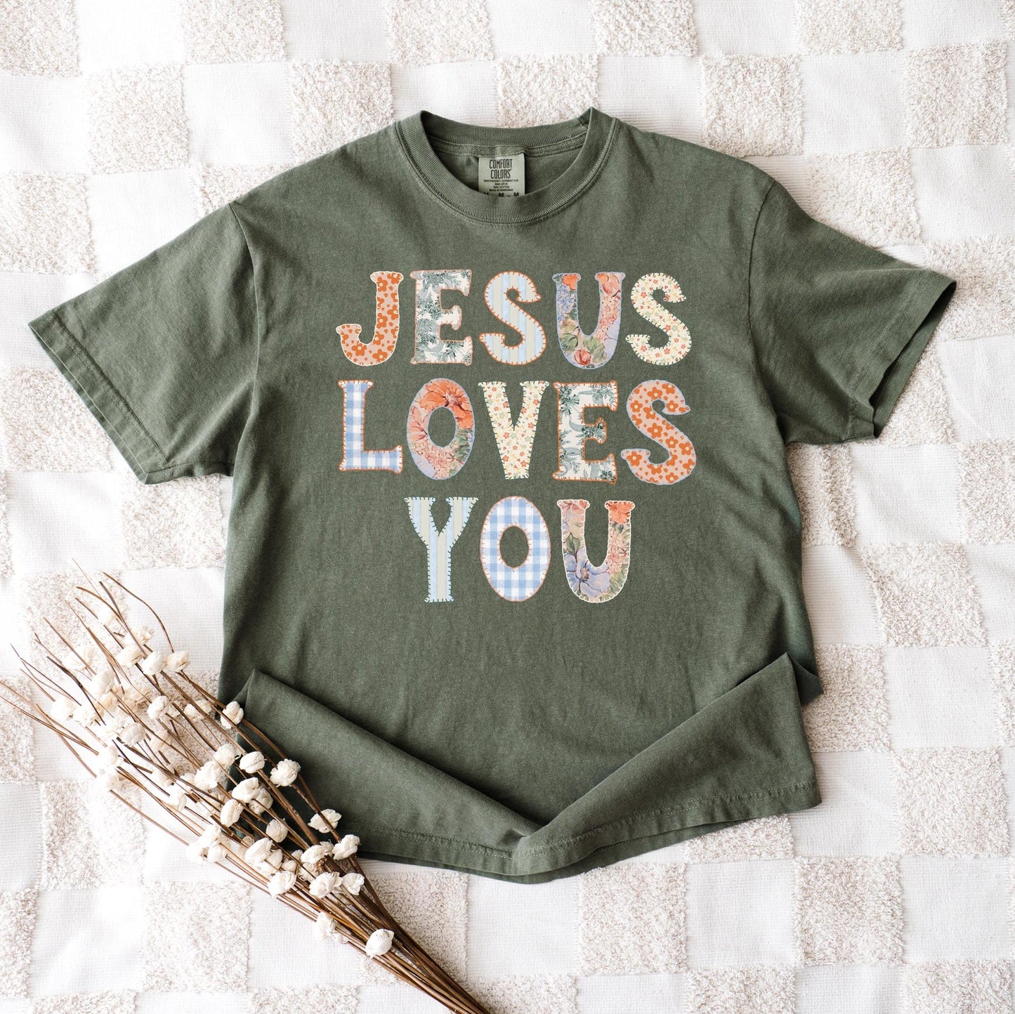Jesus Loves You Patchwork Shirt