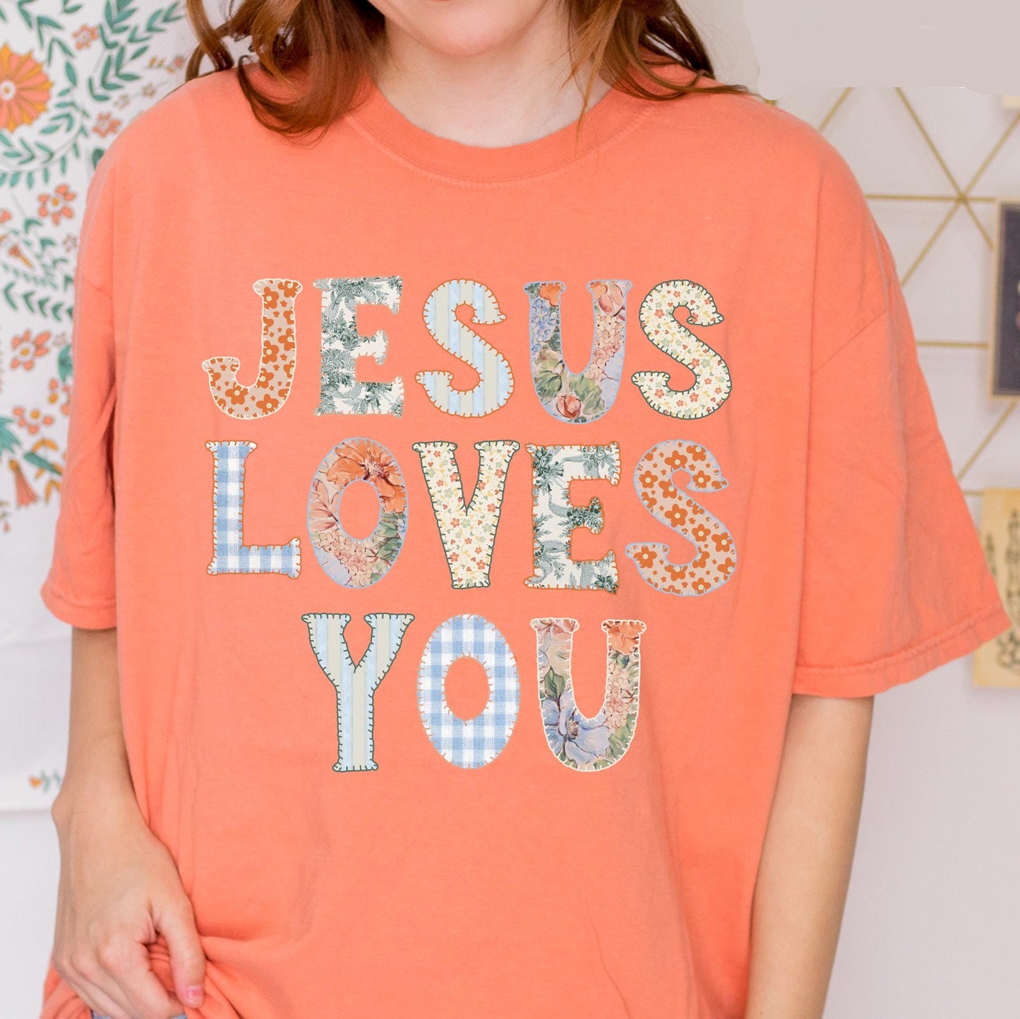 Jesus Loves You Patchwork Shirt