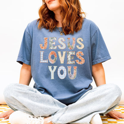 Jesus Loves You Patchwork Shirt