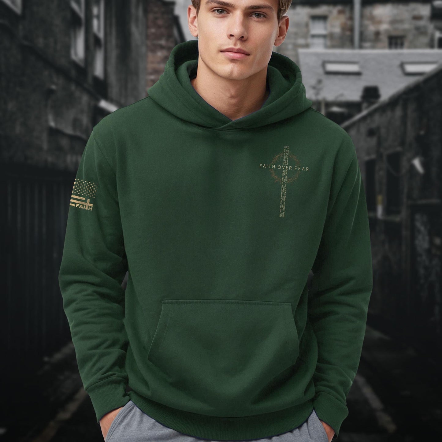 Faith Over Fear Hoodies Men