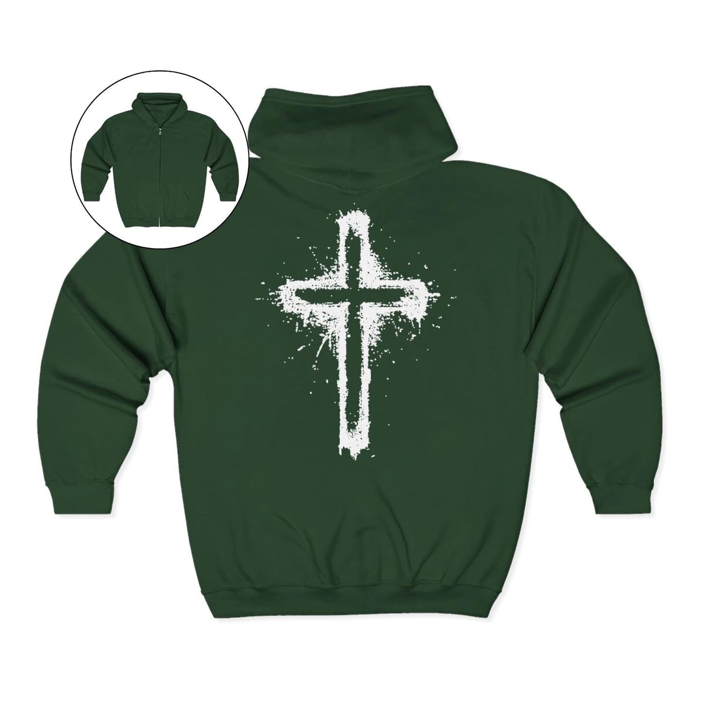 Spray Paint Cross Graphic Hoodie