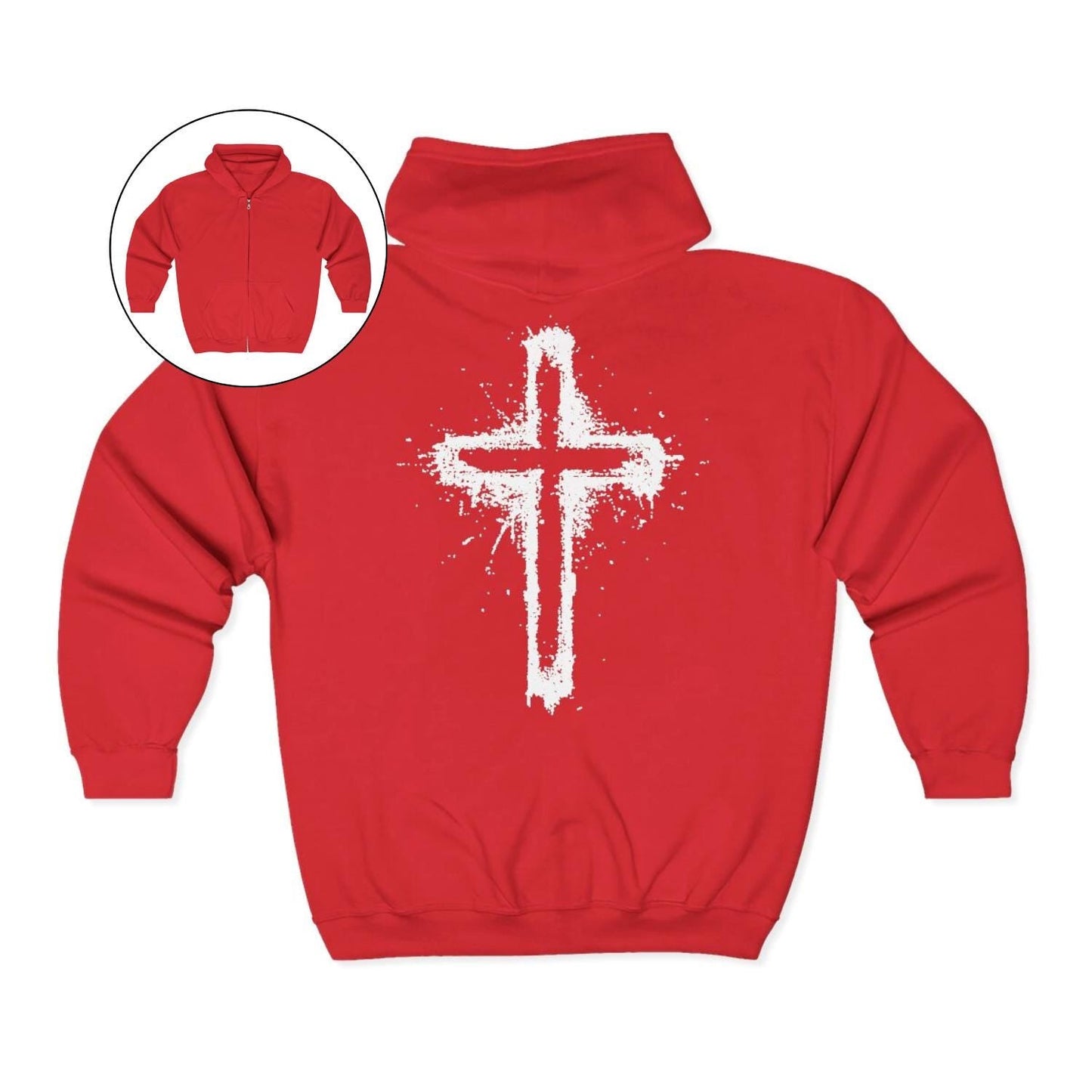 Spray Paint Cross Graphic Hoodie