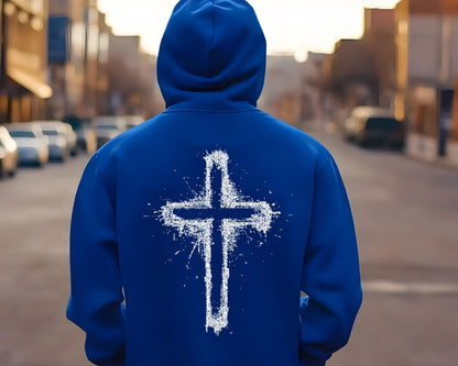Spray Paint Cross Graphic Hoodie