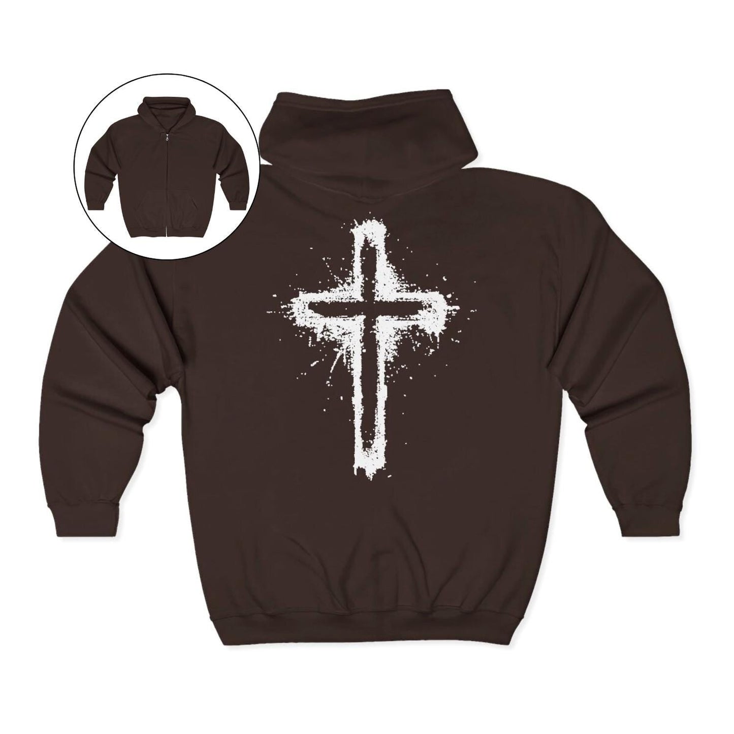 Spray Paint Cross Graphic Hoodie