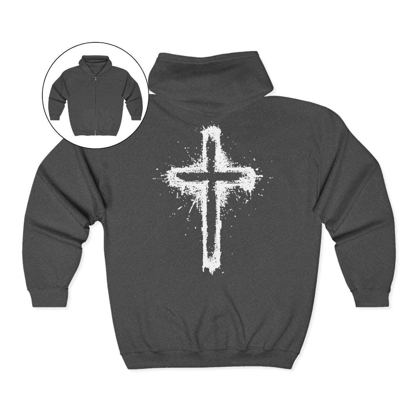 Spray Paint Cross Graphic Hoodie