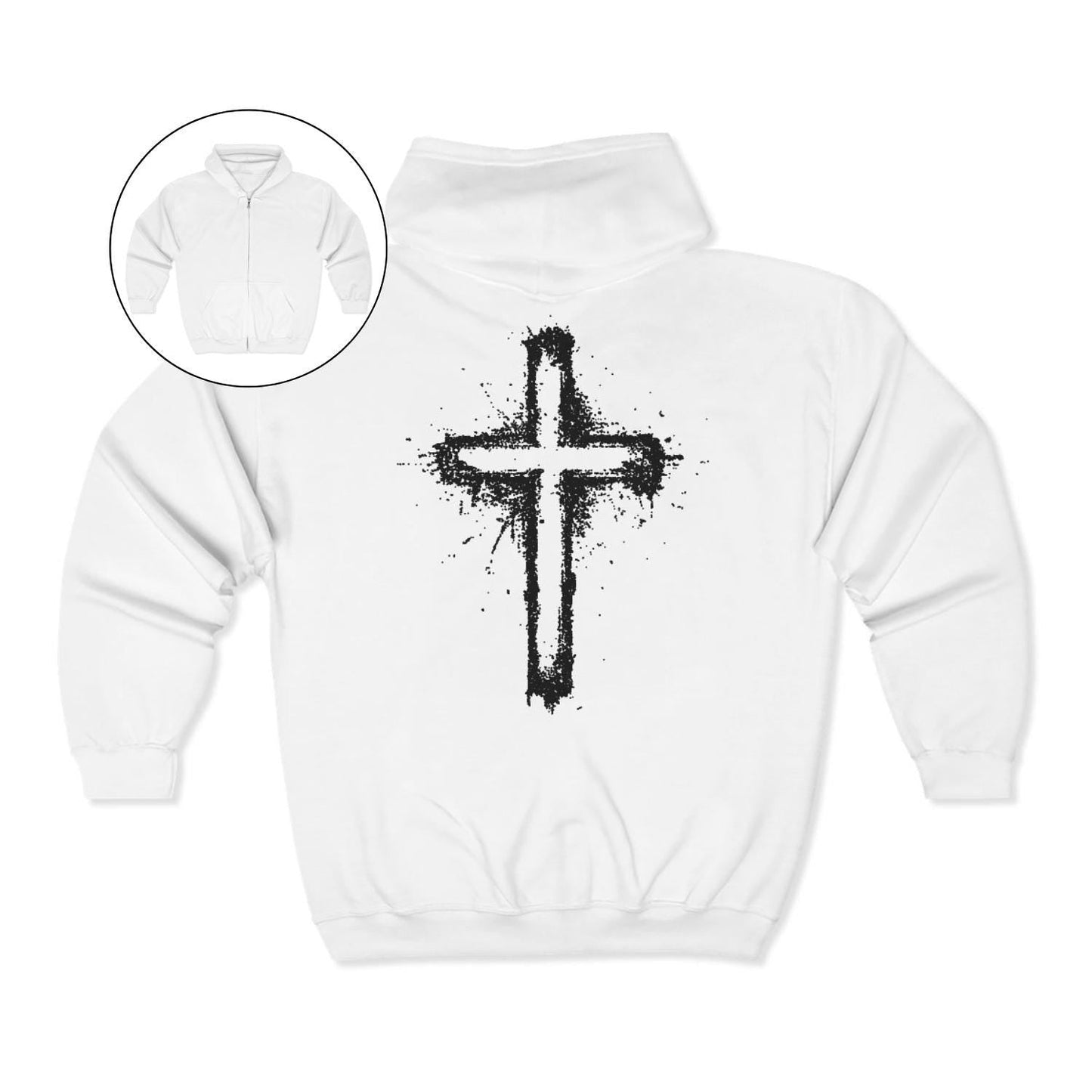 Spray Paint Cross Graphic Hoodie