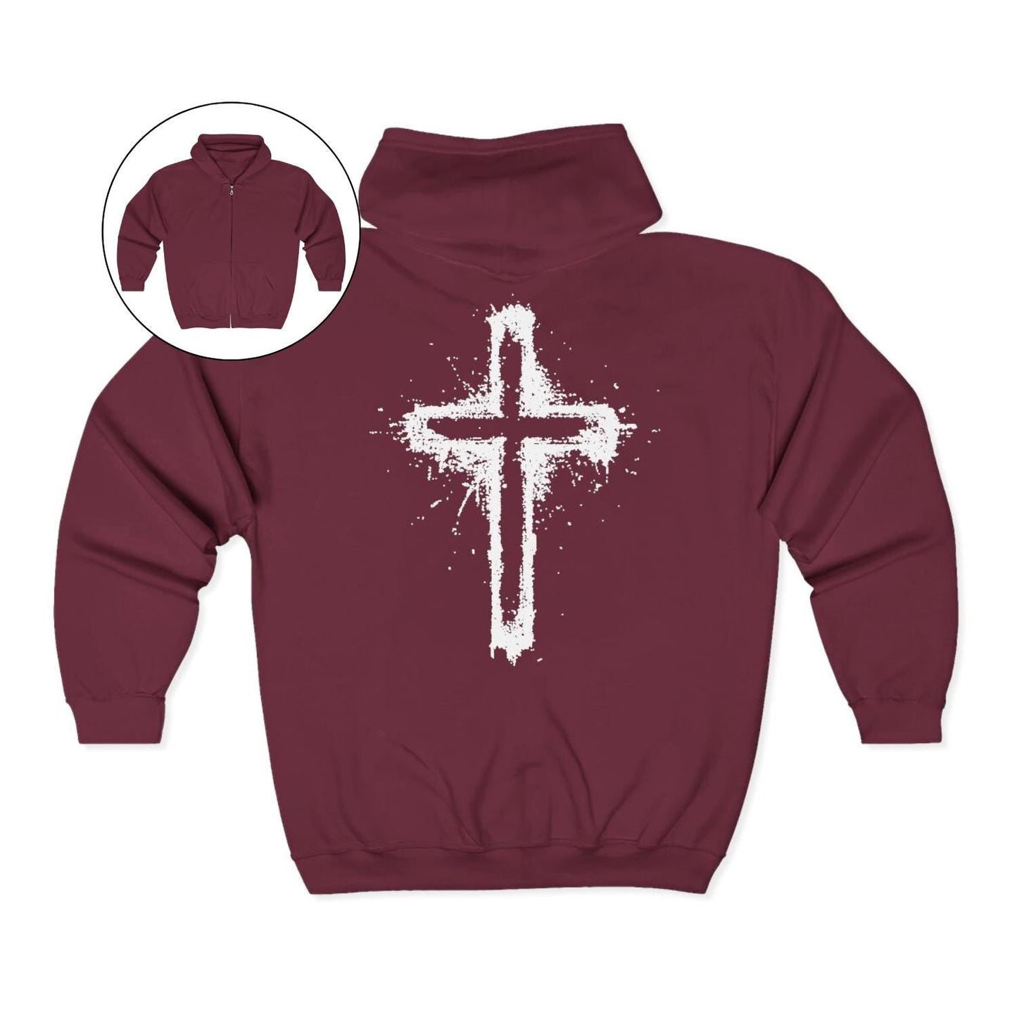 Spray Paint Cross Graphic Hoodie
