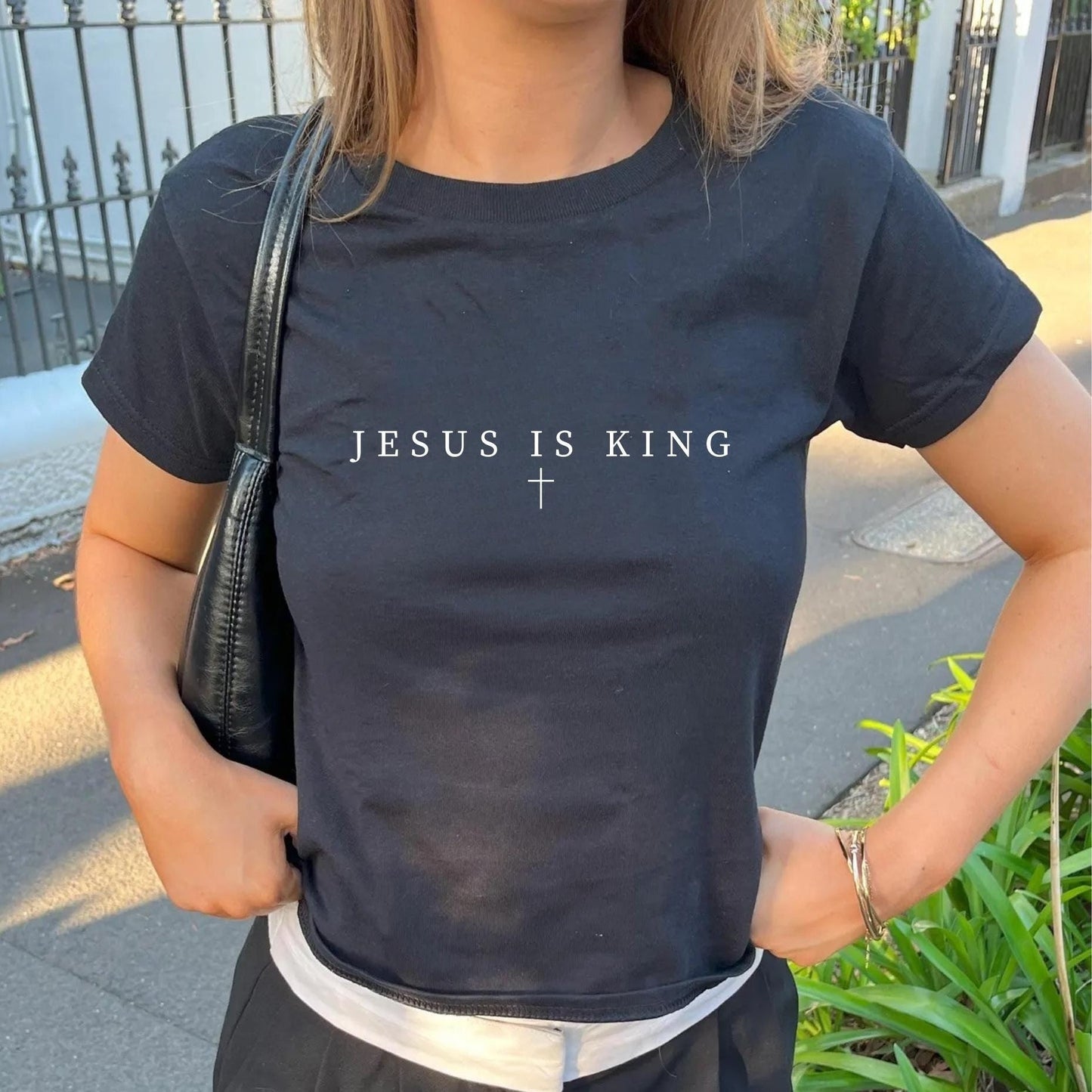 Jesus is King Baby Tee 90s Style