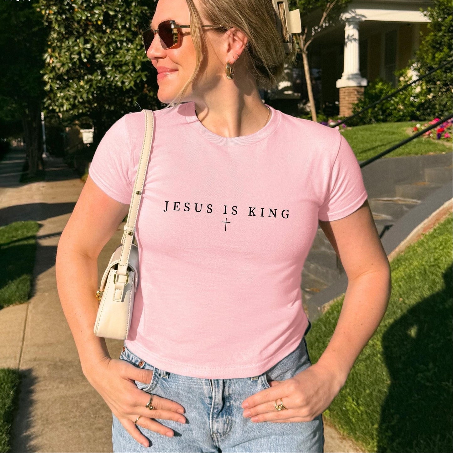 Jesus is King Baby Tee 90s Style
