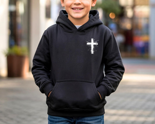 Youth Spray Painted Cross Hoodie