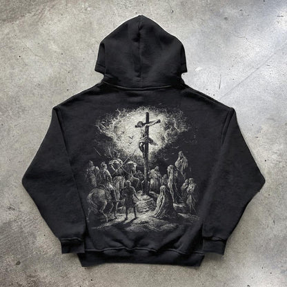 Jesus Crucifixion Vintage Style Hoodie